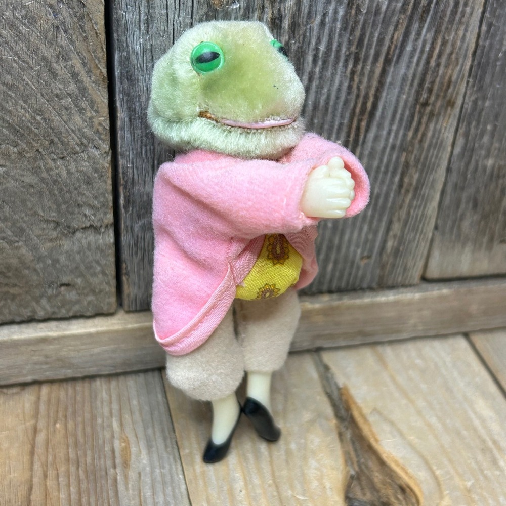 Vintage 1986 Eden Toys Beatrix Potter Mr Jeremy Fisher Frog Clip On Plush 4.5"
